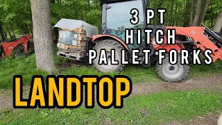 LANDTOP  3 Point Tractor Pallet Forks. A Must Have Firewood Accessory!