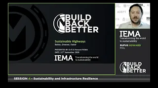 Build Back Better E-Conference | Session 4: Sustainability and Infrastructure | Presented by IEMA