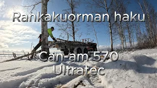 Ranganajoa Can-am 570 mönkijällä ja ultratec tukkikärryllä