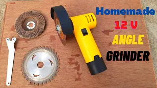 how to make 12 volt powerful angle grinder || Angle Grinder Machine