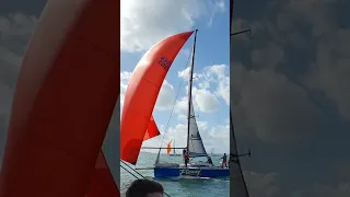 Preparing Switch from a Gennaker to a Spinnaker