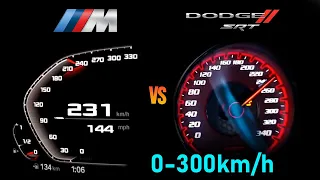 BMW M8 Competition vs Dodge Cherger HELLCAT Acceleration 0-100 & 0-300 (LAUNCH)