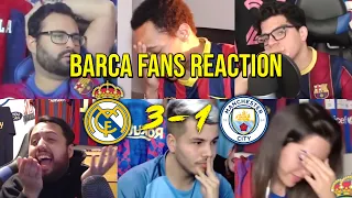 BARCA FANS REACTION TO REAL MADRID 3 - 1 MANCHESTER CITY | FANS CHANNEL