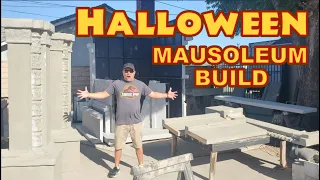 Large Outdoor Halloween Graveyard Mausoleum Decoration - Hard Coating & Texturing Foam