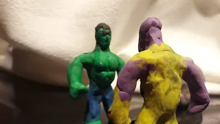 Avengers infinity war hulk vs thanos claymation fight