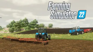 Farming Simulator 22 Карта Сосновка. Колхоз. МТЗ-1221 с ЛДГ-10. Расширение полей.