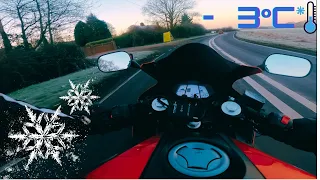 Motorcycle winter again... R125 ride to work -3°C ❄️🤷‍♂️