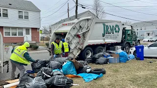 JRM Garbage Trucks Packing A Massive Malden Trash Pile