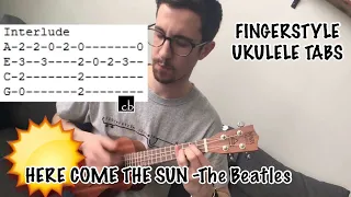 HERE COMES THE SUN (The Beatles) FINGERSTYLE Ukulele TUTORIAL