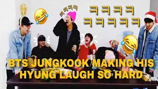 BTS Jungkook making his hyungs laugh!