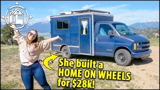 Solo female lives in army van conversion - stealth tiny home