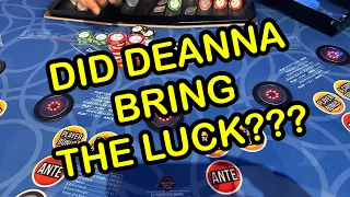 3 CARD POKER in LAS VEGAS! DID DEANNA BRING THE LUCK???