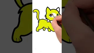 How to Draw a Cute Cat Drawing, Coloring and Painting #shorts #shortvideo #viral #viralvideo #cat