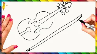 How To Draw A Violin Step By Step 🎻 Violin Drawing Easy