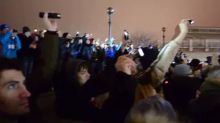 Новый год 2014 на Евромайдане.Гимн украины, поет 200 000 человек
