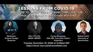 Lessons from COVID-19: And how to apply them to Mars Exploration, #HumansToMars 2020