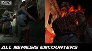 Resident Evil 3 - All Nemesis EncountersBattles [4k]