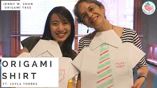 Origami Shirt Tutorial - Oversize Paper Folding Large Shirt ft. Leyla Torres (Origami Spirit)