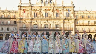 La fallera mayor de València, Marina Civera, y la corte de honor, en Salamanca - Extra Fallas 2019