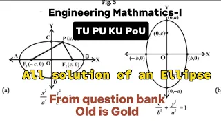 Ellipse all solution of Mathmatics-I BE Civil first semester new course in nepali TU PU KU PoU