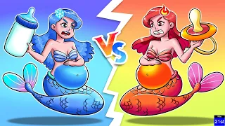 Hot vs Cold Mermaid Challenge Song - Taking Care Baby - Zozobee Best Kids Songs & Nursery Rhymes