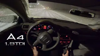Audi A4 B7 1.9 tdi POV Heavy Snow ❄️ Drive and some Sliding | ASMR Snow removal