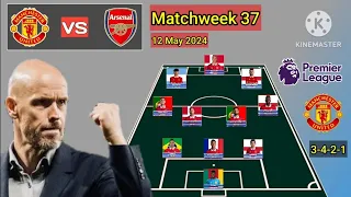 Manchester United vs Arsenal ~ Potential Line Up Man United Matchweek 37 Premier League 2023/2024