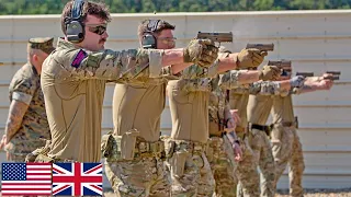 US Marines and Royal Marines Commando hone their marksmanship skills.