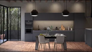 Modern Kitchen Set Assembly 3D Animation