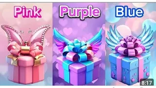 Choose your Gift😂😍🤮 #pink #purple #blue #chooseyourgift #3giftbox #pickone #3giftboxchalleng #💝💜💙