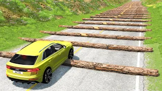 Cars vs 100 Fallen Trees – BeamNG.Drive