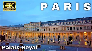 🇫🇷Paris in the Evening 4K - Walking Tour at Domaine National du Palais-Royal 2021