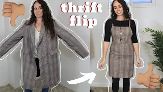 THRIFT FLIP || the perfect fall dress, made from men's blazer! | Kali Nicole Creative