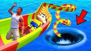 SHINCHAN AND FRANKLIN TRIED IMPOSSIBLE DEEPEST SEA HOLE WATERSLIDE FROM SKY PARKOUR CHALLENGE GTA 5
