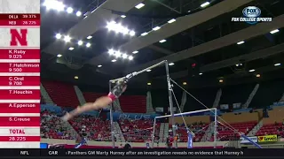 Taylor Houchin (Nebraska) 2018 Bars vs Oklahoma 9.925