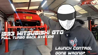 BIG HP GTO LAUNCH GONE WRONG!!  Mitsubishi gto twin turbo turbo back performance exhaust upgrade!