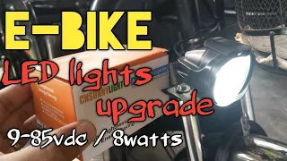 Ebike LED LIGHTS UPGRADE l unboxing l installation of 9-85vdc l 8 watts l Tagalog