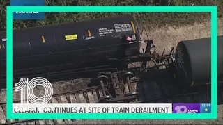 Cleanup continues at site of train derailment in Bradenton