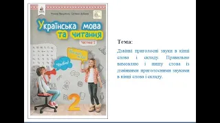 Дзвінкі приголосні Українська мова 2 клас.