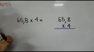 Multiplicación de un número decimal por un número entero.