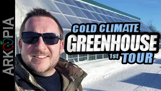 Deep Winter Greenhouse Tour - Cold Climate Passive Solar Design - Saskatchewan, Canada - 1st Tour