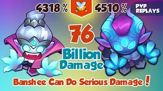 Banshee = 76 Billion (4318%) vs Demon Hunter (4510%) | PVP Rush Royale