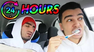 We Spent 24 HOURS In My Car! (NOT CLICKBAIT) Overnight Car Fort Challenge