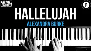Alexandra Burke - Hallelujah Karaoke SLOWER Acoustic Piano Instrumental Cover Lyrics LOWER KEY
