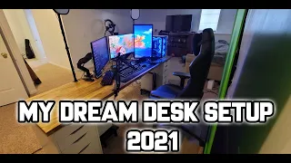 My Ultimate Dream Desk Setup Build 2021 8ft Desk & IKEA Drawers