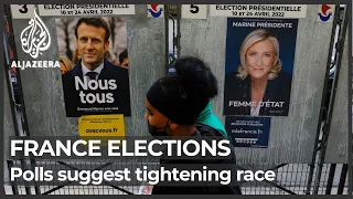 France election: Le Pen narrows gap on Macron in tightening race