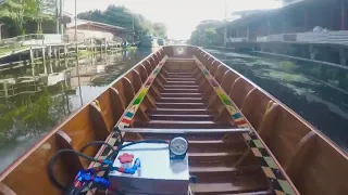 Longtail boatman shows off the blistering speed Diesel Turbo Engine Hi-Boost in River!!