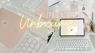 🍎 iPad Air 4 Rose Gold chill asmr unboxing + aesthetic shopee accessories