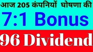 205 कंपनियों ने DIVIDEND, BUYBACK, BONUS, SPLIT की घोषणा की।