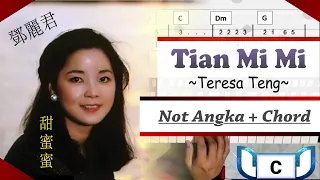 Tian Mi Mi - Teresa Teng | Keyboard Tutorial Cover in C + Not Angka + Chord